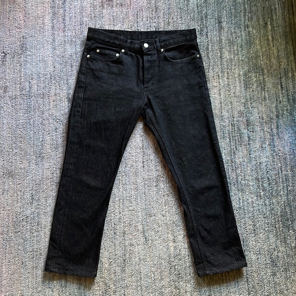 Womens SANDRO PARIS Black Denim Jeans Slim Straight Crop 29